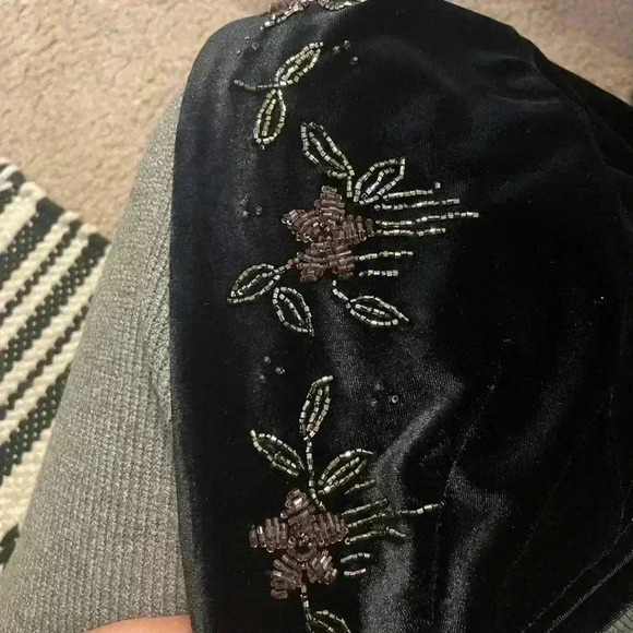 Vintage Velvet Beaded Maxi Gown - Picture 5 of 6